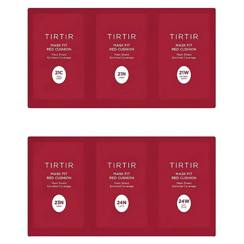 TIRTIR SAMPLES Mask Fit Red Cushion 6 Colours Kit (21C/21N/21W/23N/24N/24W) Пудра за лице