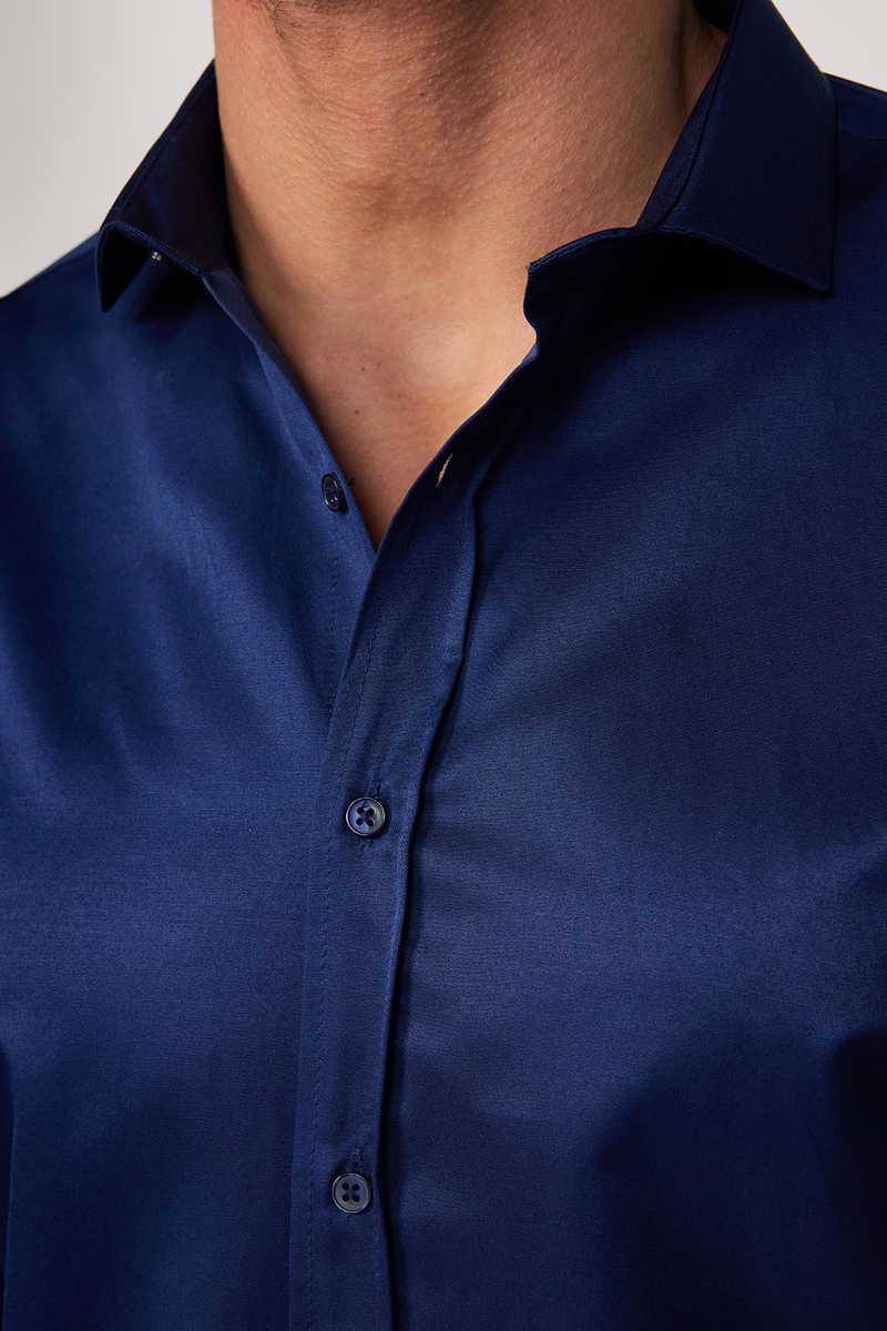 TUDORS Модерна - тенка кошула морнарско сина