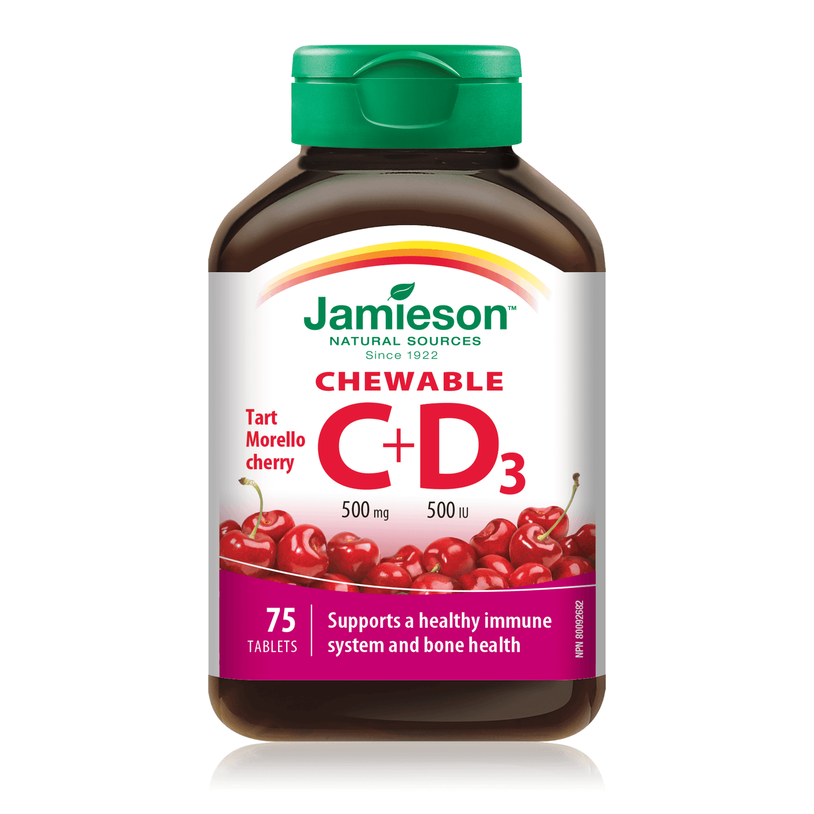 JAMIESON Витамин Ц 500мг +Д3 500ИЕ 75 табл.за џвакање