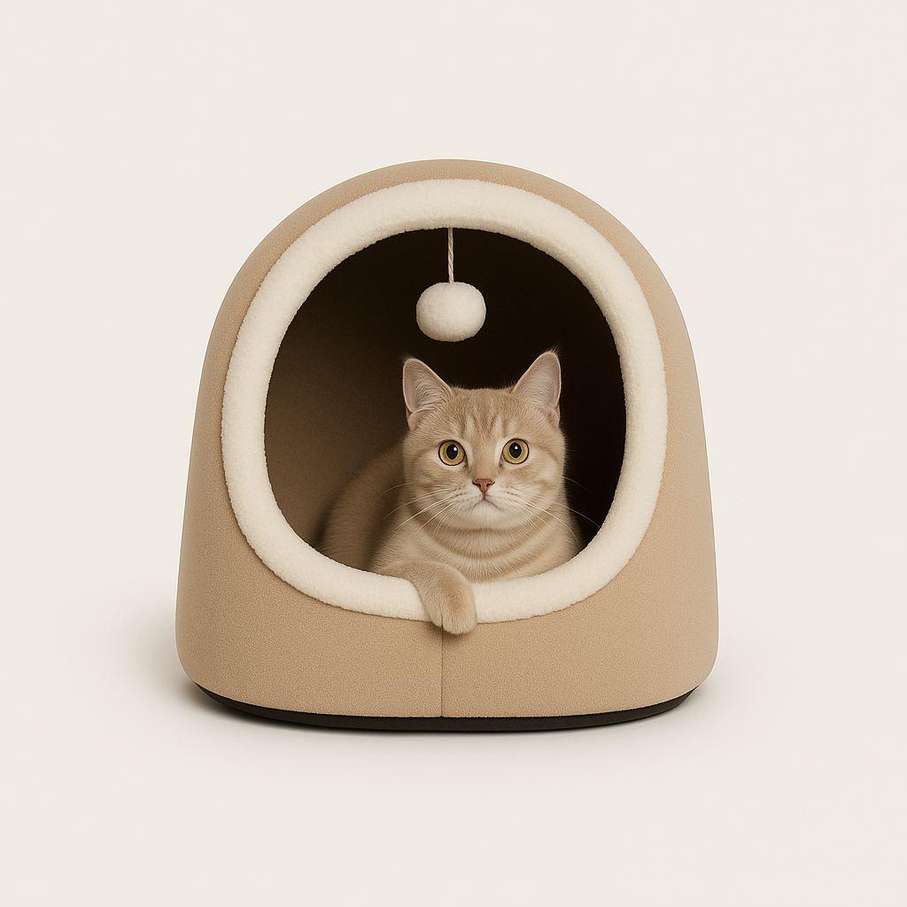 Кревет за мачки „Paws & Whiskers“ Alaska STD, 40 x 35 x 35 см, кафеава