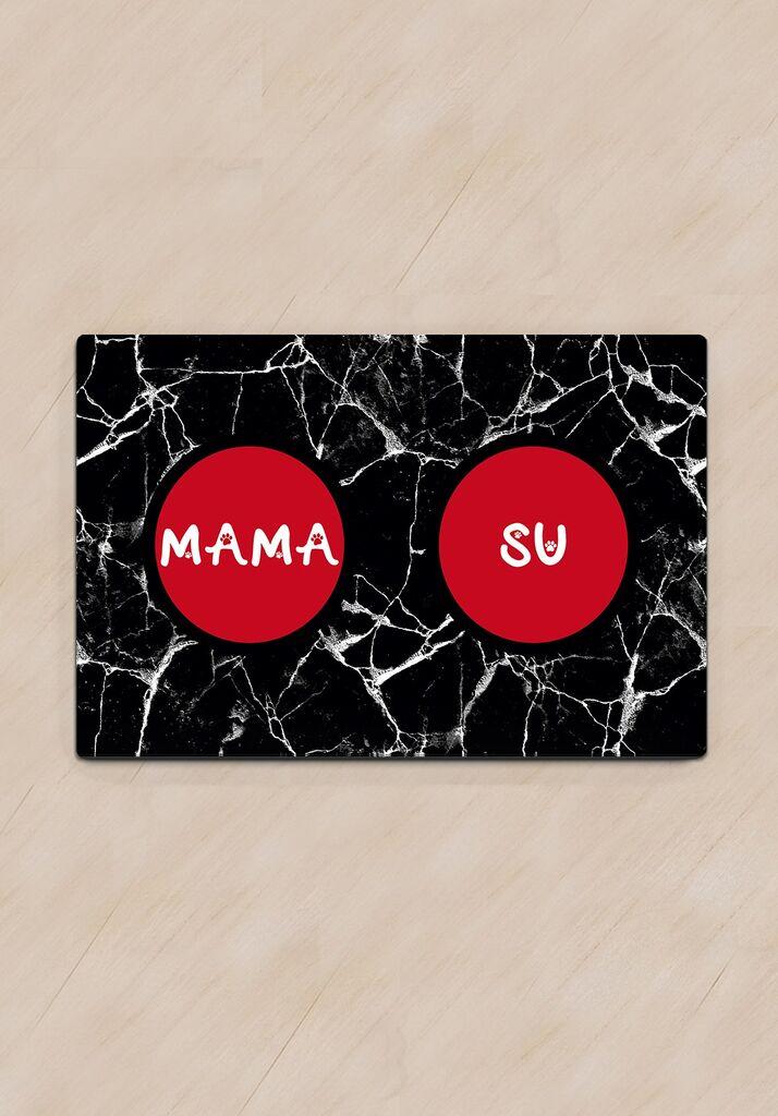 Пауз и мустаќи - црна мермерна подлога за чинија, црна