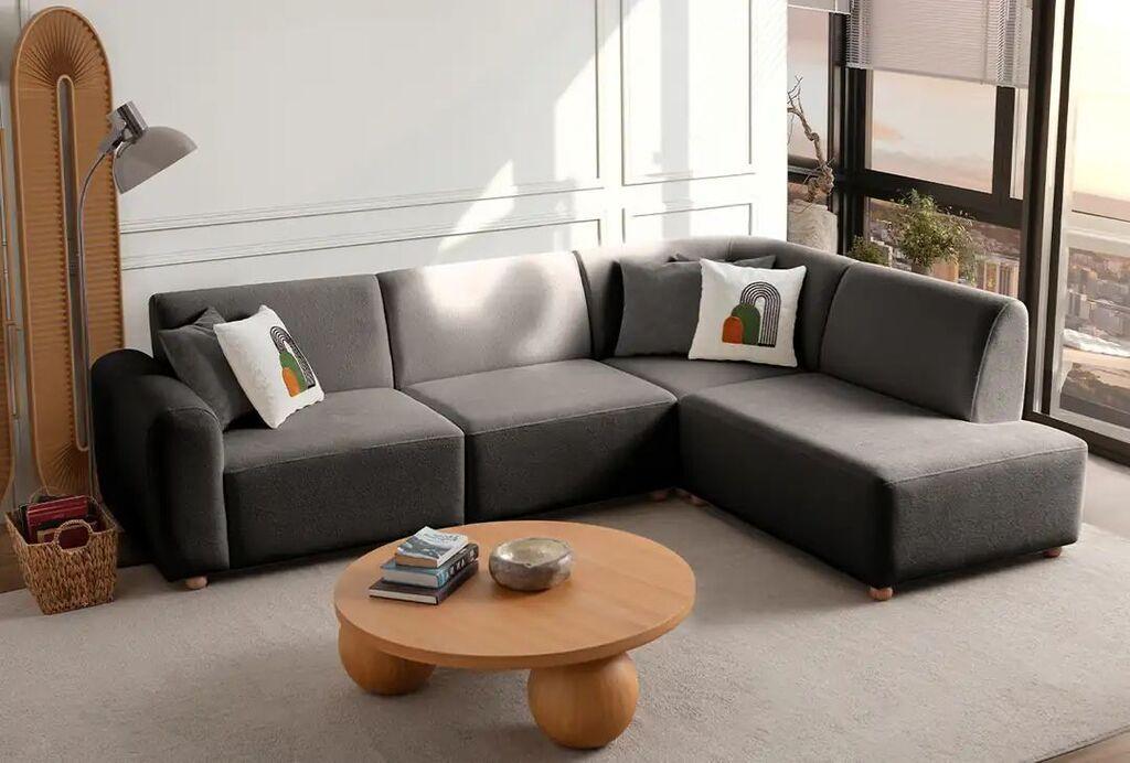 Аголна гарнитура Atelier del Sofa S-Loft десна, 206 x 290 x 90 см, антрацит