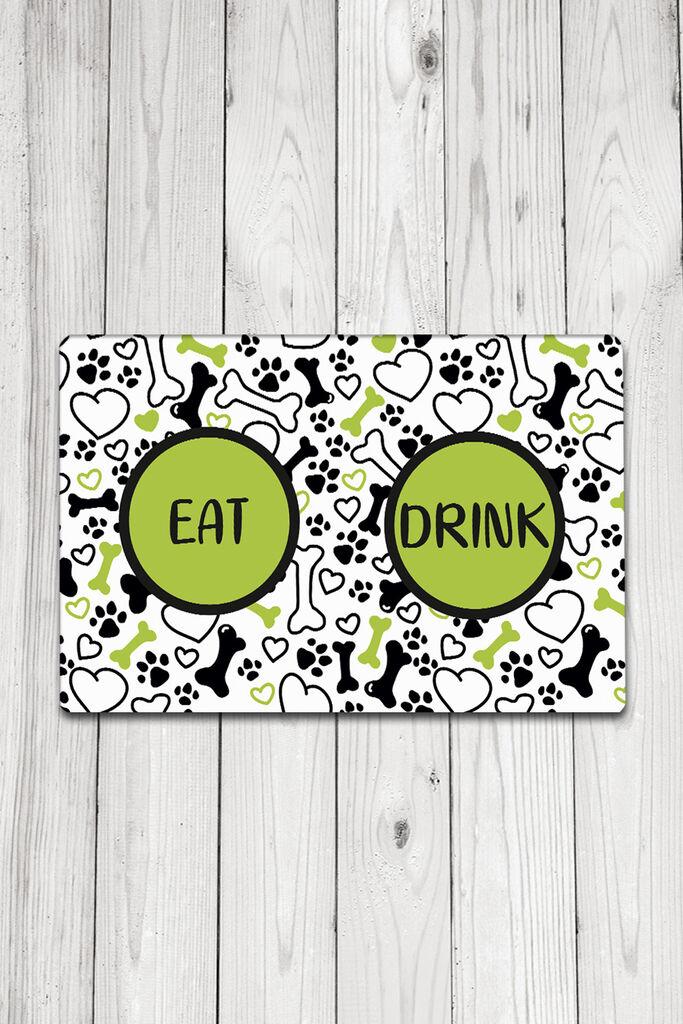 Подлога за чинија „Paws & Whiskers“ во форма на коска, шарена