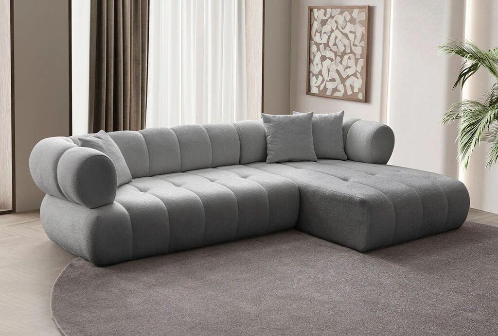 Atelier del Sofa Petra Софа на расклопување од десен агол, 280 x 170 см, темно сива