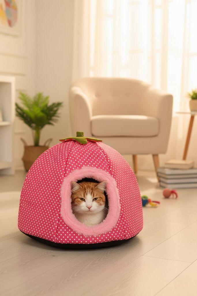 Кревет за мачки „Шепи и мустаќи“ Bcps1000, розов