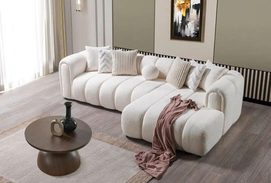 Atelier del Sofa Аголна гарнитура на расклопување N-Line десна, 265 x 185 x 95 см, темно сива