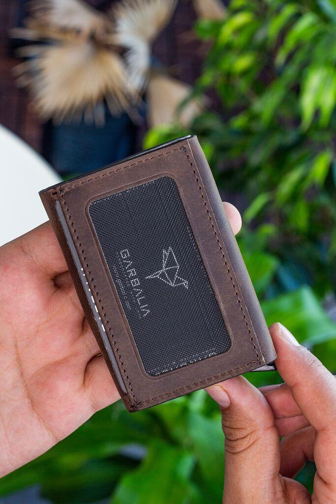 Паричник за картички Bagmore со чад, кафеав