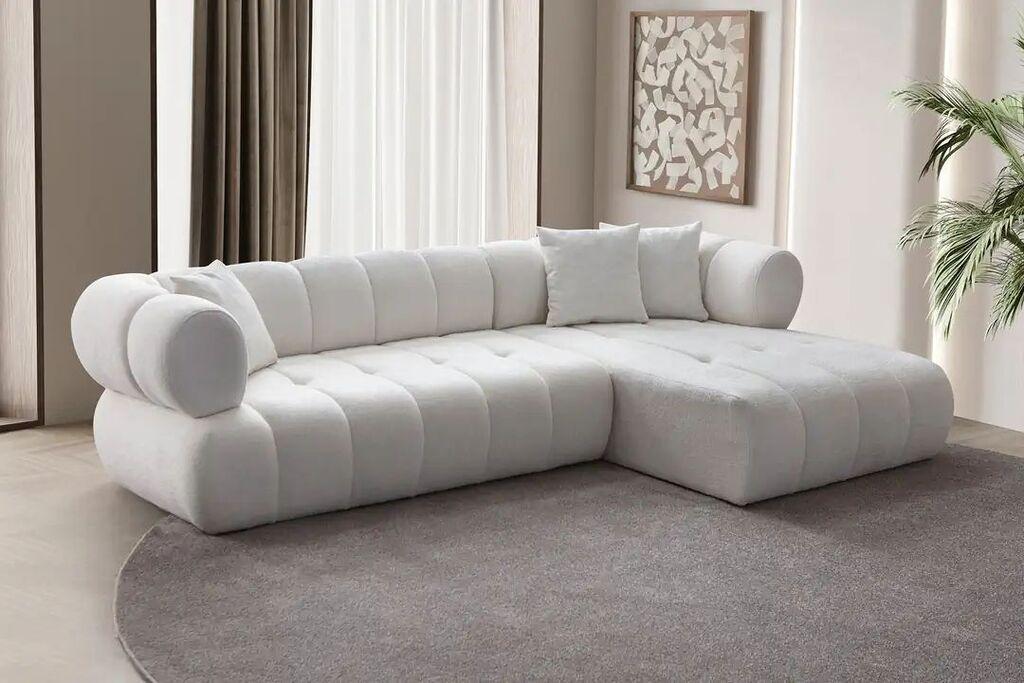 Atelier del Sofa Petra Софа на расклопување од десен агол, 280 x 170 см, темно сива