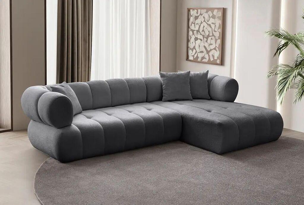 Atelier del Sofa Petra Софа на расклопување од десен агол, 280 x 170 см, темно сива