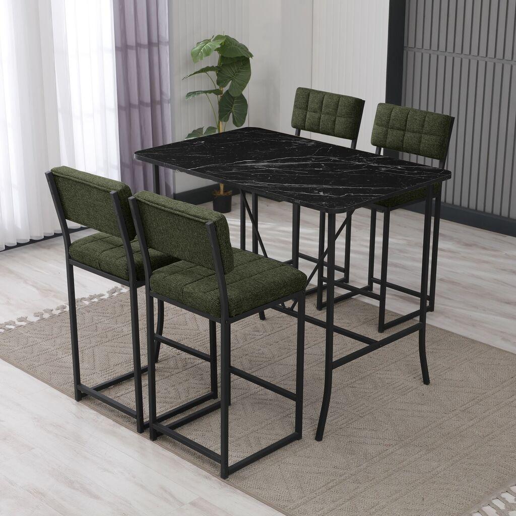Hanah Home Комплет барски маси и столчиња, 110 x 92 x 70 см, 5 дела, антрацит