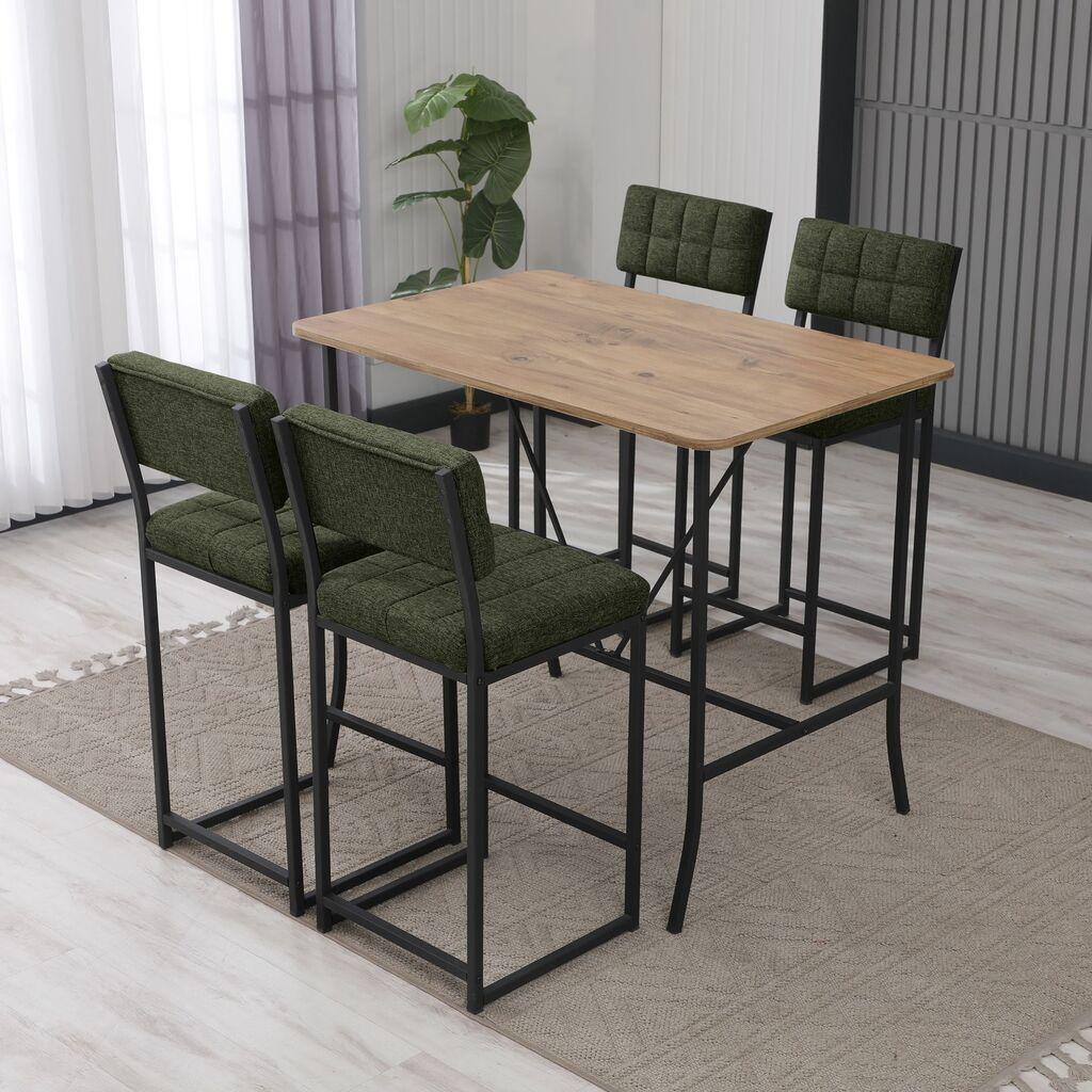 Hanah Home Комплет барски маси и столчиња, 110 x 92 x 70 см, 5 дела, антрацит