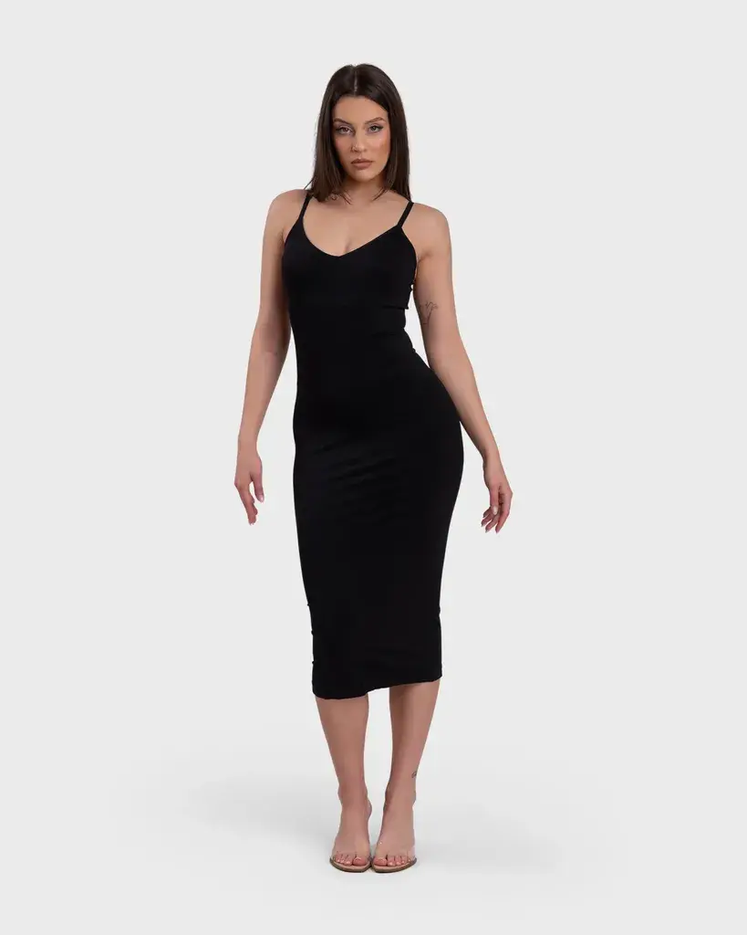 SHOP LILY Фустан Ultimate Sculpt Midi Dress - Црн