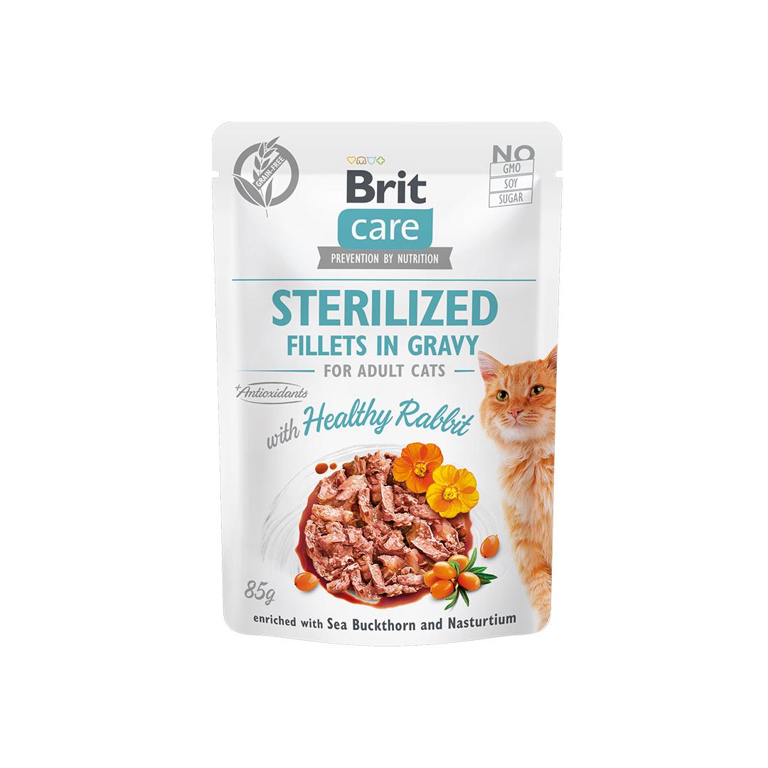 BRIT Влажна Храна За Мачки Стерилизирани Пилешко И Зајак, 85 г
