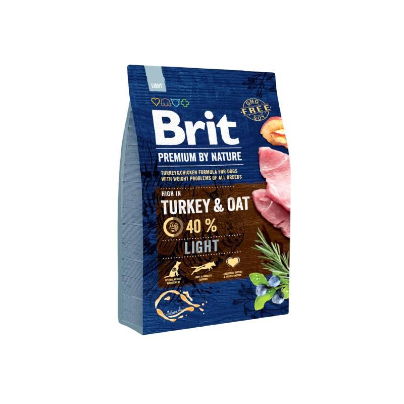 BRIT сува храна за кучиња Premium by Nature, Light, мисирка и овес, 3 кг