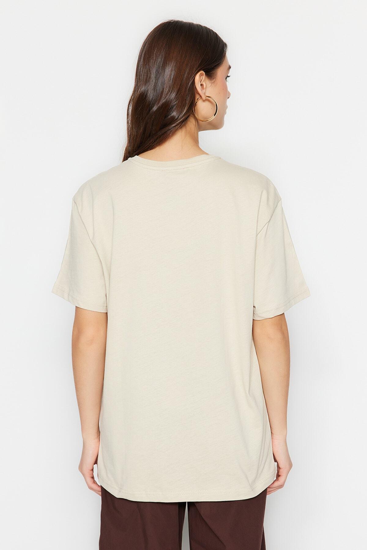 Trendyol Женска Маица Крем