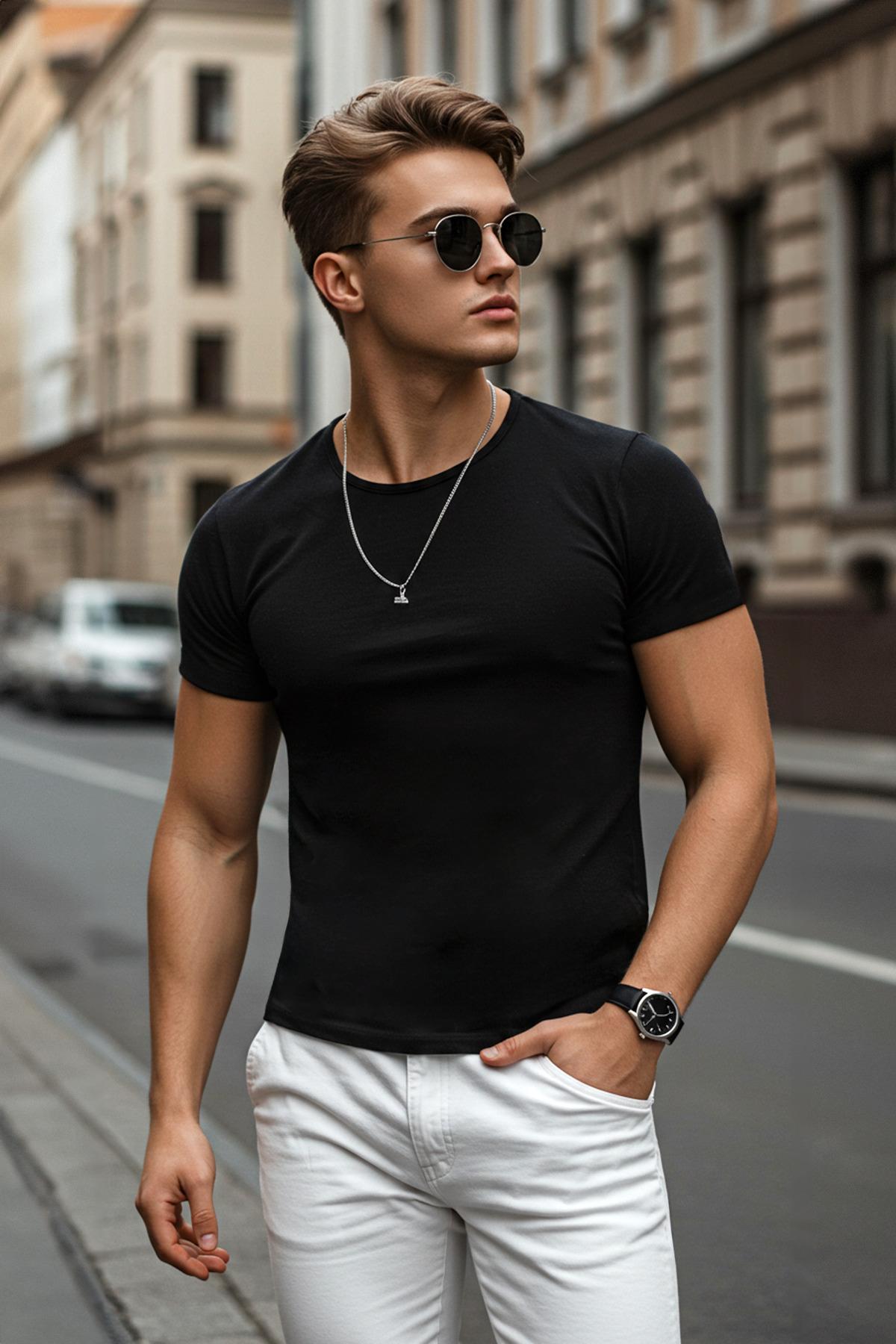 Trendyol Машка Маица Црна