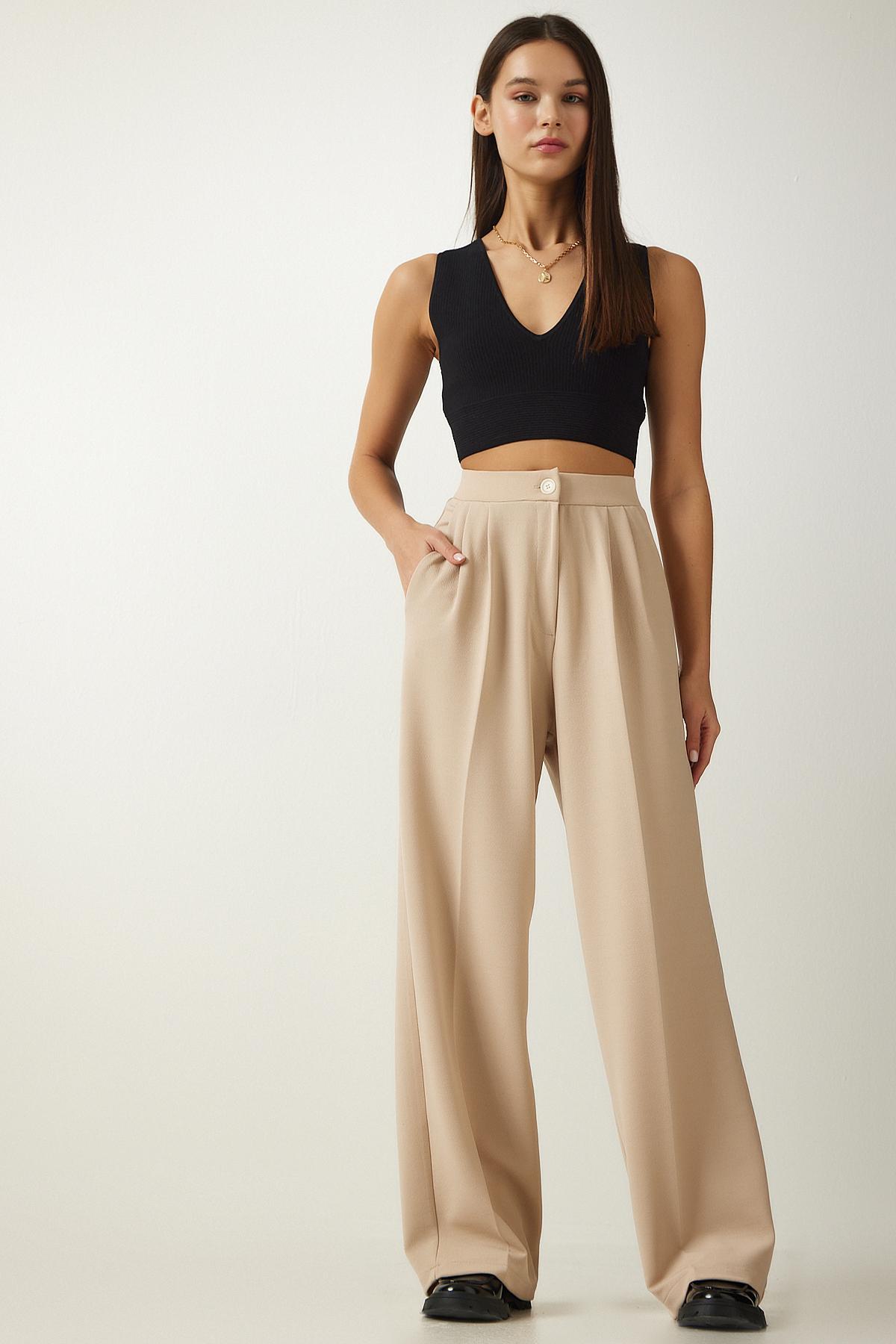 Trendyol Женски Панталони Крем