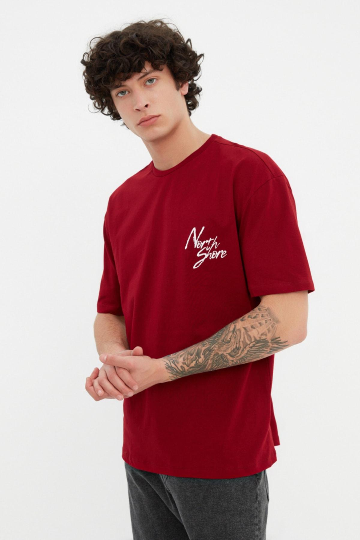 Trendyol Машка Маица Бордо