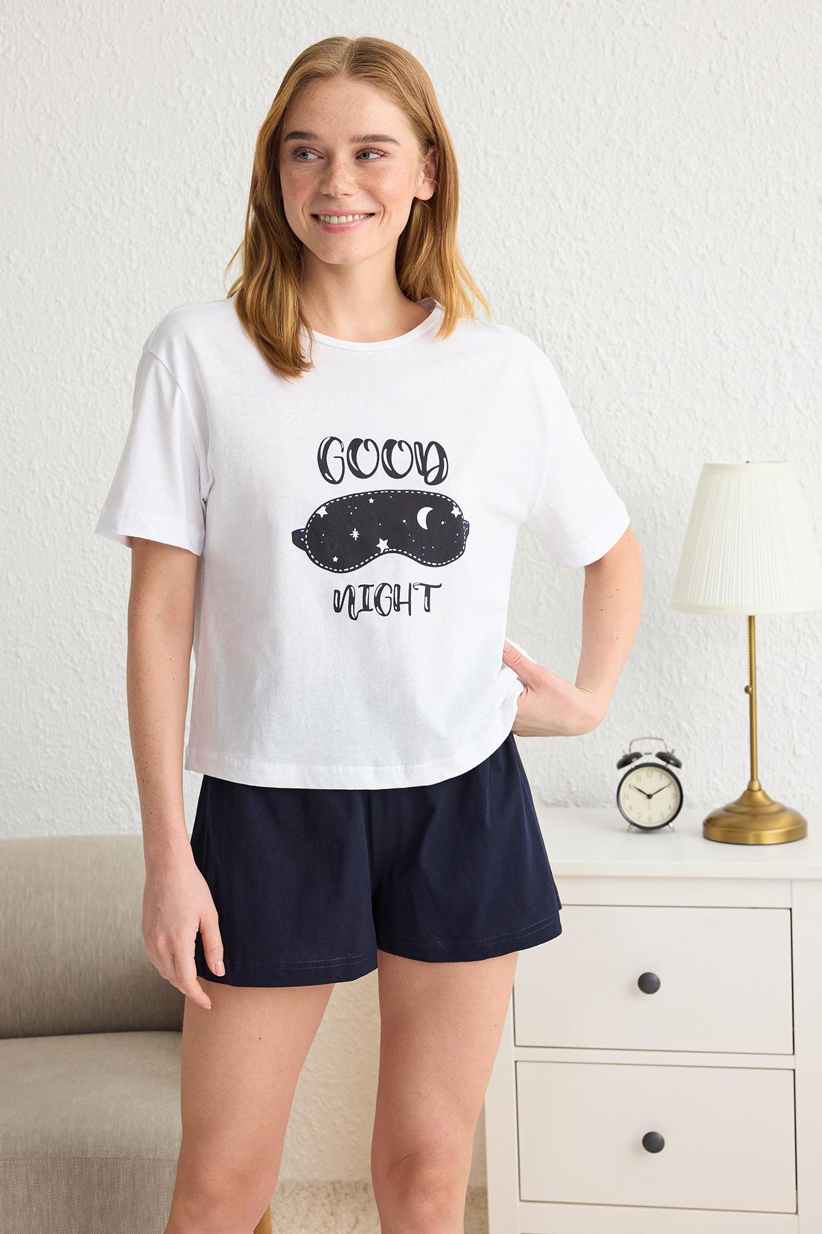 Trendyol Женски Пижами Комплет Бела