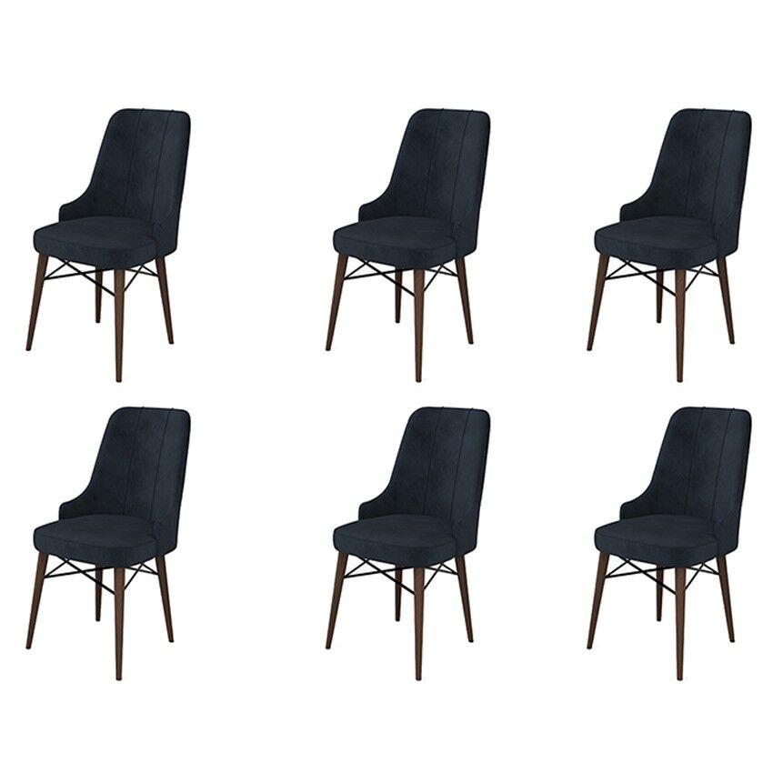 Комплет столчиња Hanah Home Pare, 46x94x46 см, 6 парчиња, антрацит-кафеава