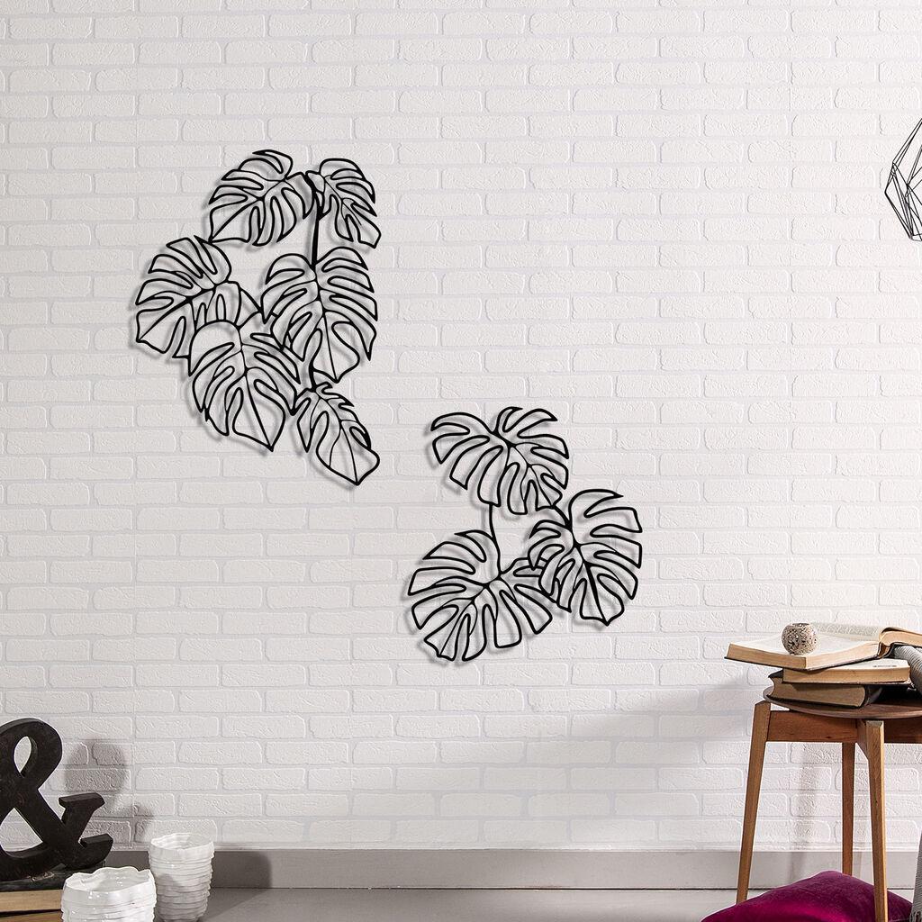 Wallity декорација за ѕид Spirit Leaf, 68 x 93 см, црна