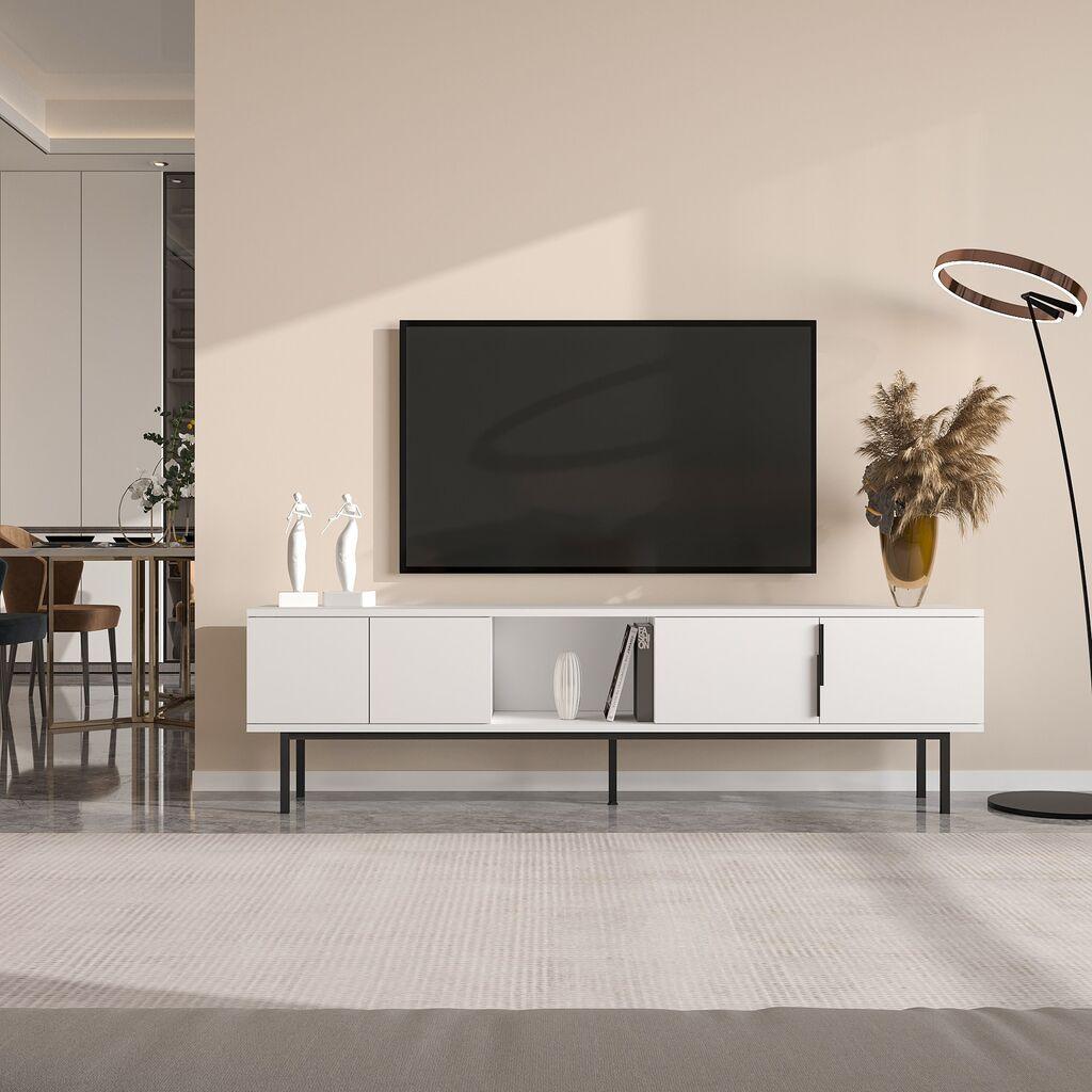 Комода за телевизор Hanah Home Ramsey, 180x50x29,6 cm, бела