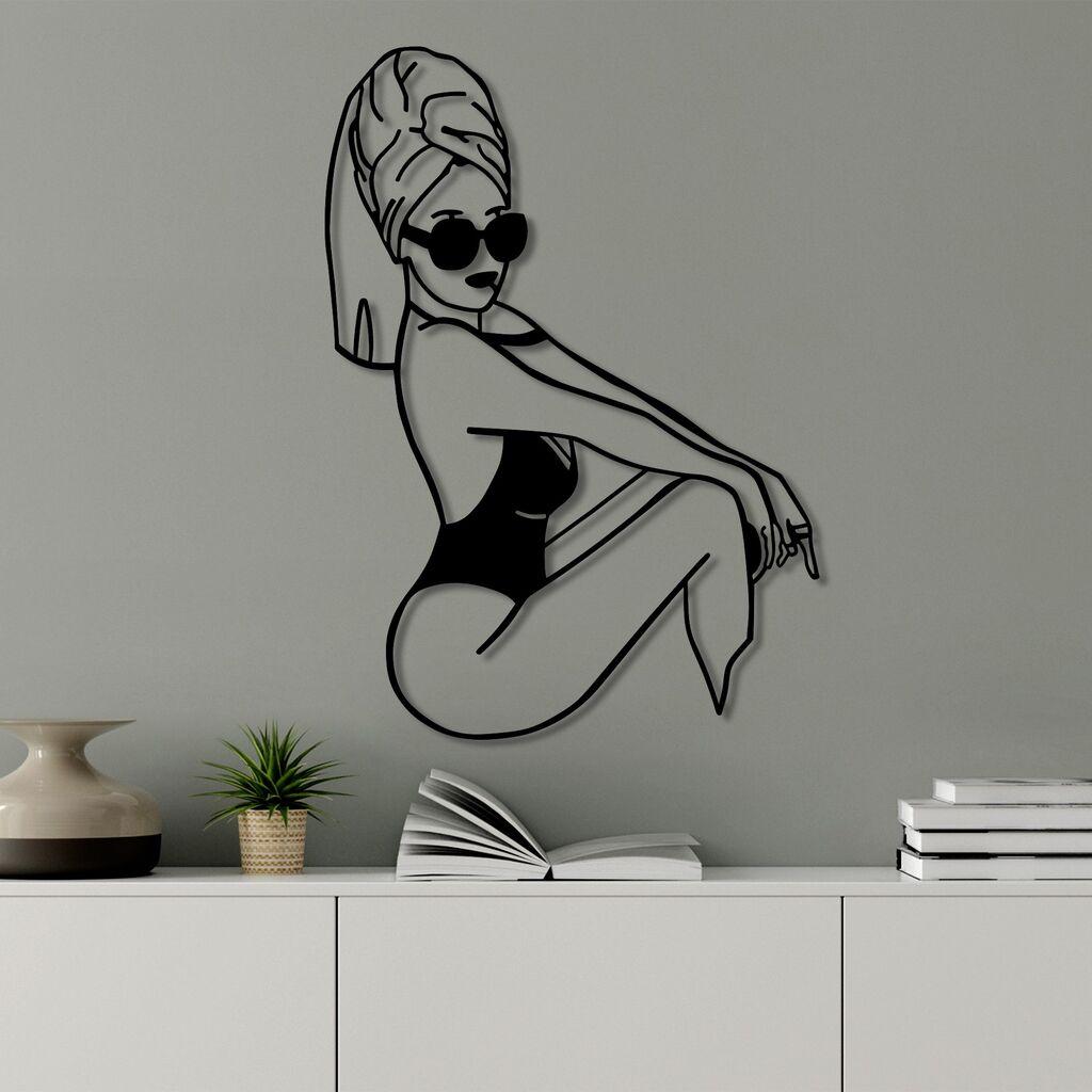 Wallity декорација за ѕид Cool Woman, 50x70 см, 1,5 мм, црна