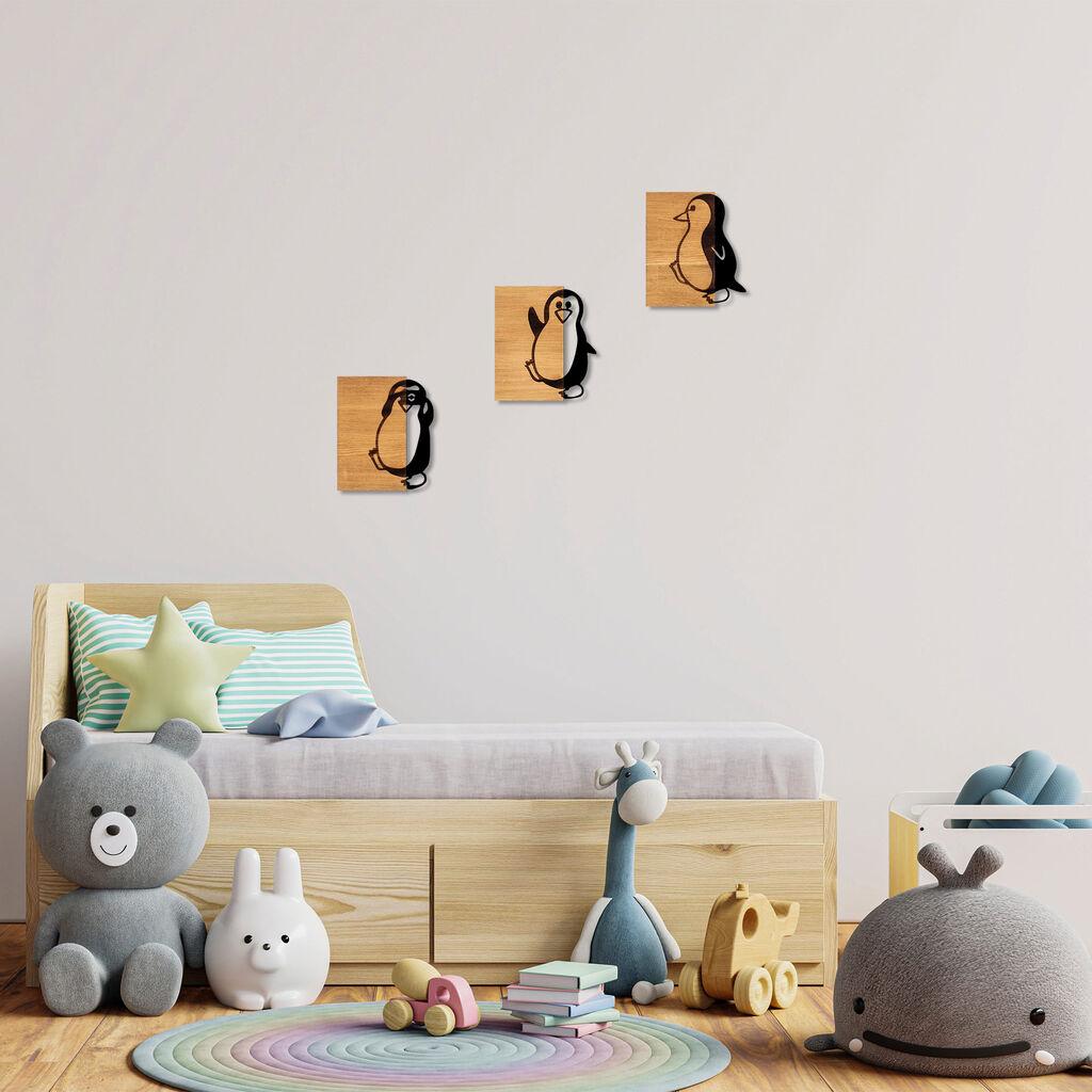 Wallity декорација за dzид Пингвини - 336, 22 x 3 x 25 см, црна