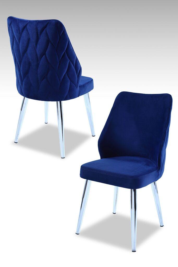 Комплет столчиња Hanah Home Poufy, 48x90x43 см, 4 парчиња, сребрено-темна боја