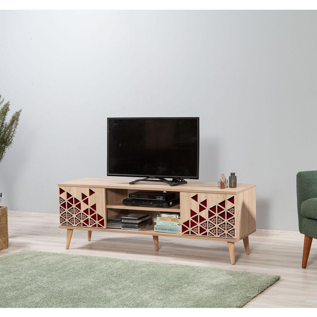 Комода за телевизор Hanah Home Truva-122, 140x50x40 см, кафеава