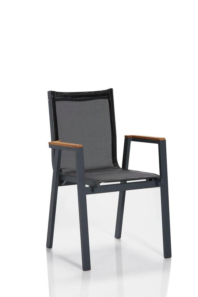Комплет градинарски столчиња Hanah Home Ottowa, 57x90x63 см, 6 парчиња, Антрацит