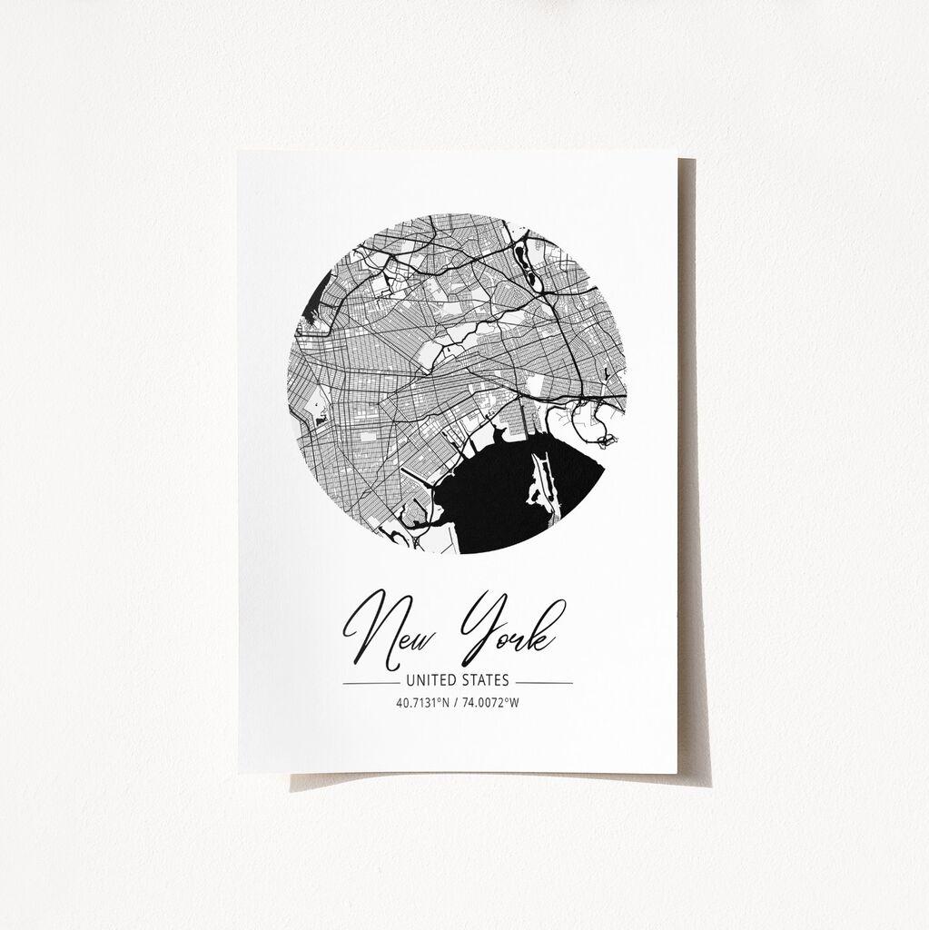 Постер Wallity New York-2070, 21x29,7 см, бел