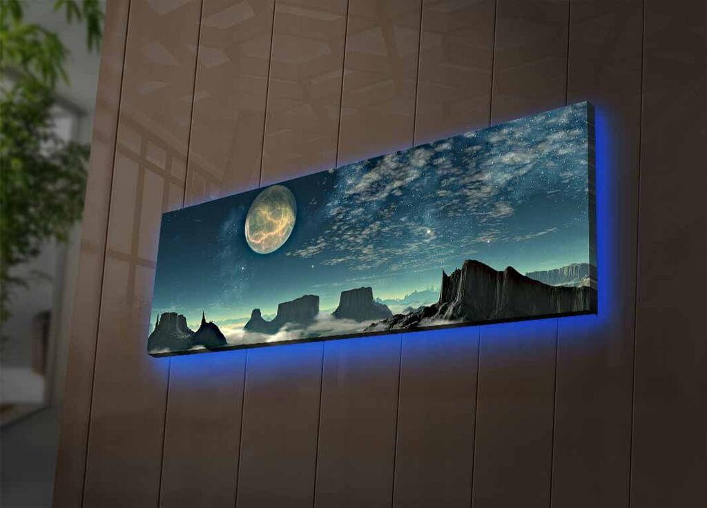 Слика „Волити" на платно со LED осветлување 30x90 см