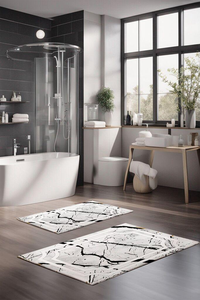 Комплет теписи за бања L'essentiel Maison CT-5170, 2 парчиња, бели