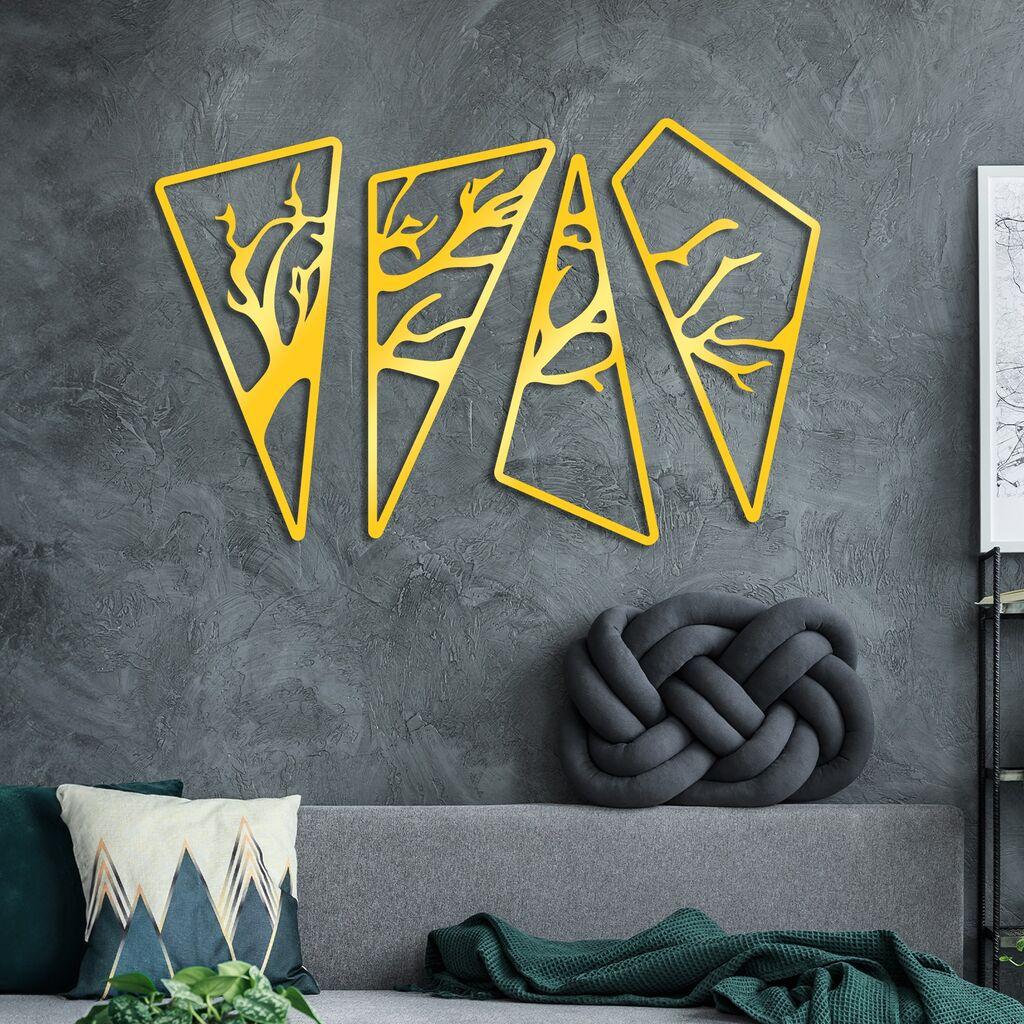 Wallity декорација за ѕид Bough Quad G, 59 x 91 см, златни бои