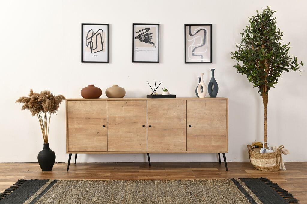 Hanah Home Console Calvin, 80x180x41 см, даб