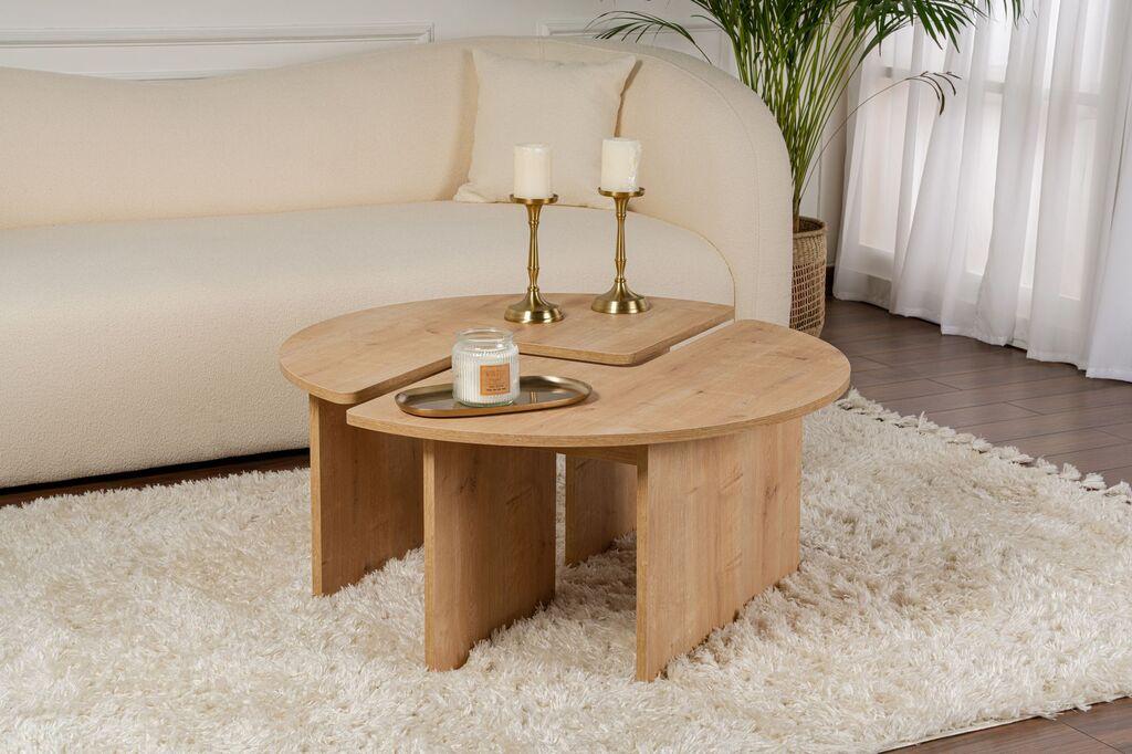 Hanah Home Клуб Маса Moira O90X41 Cm Даб