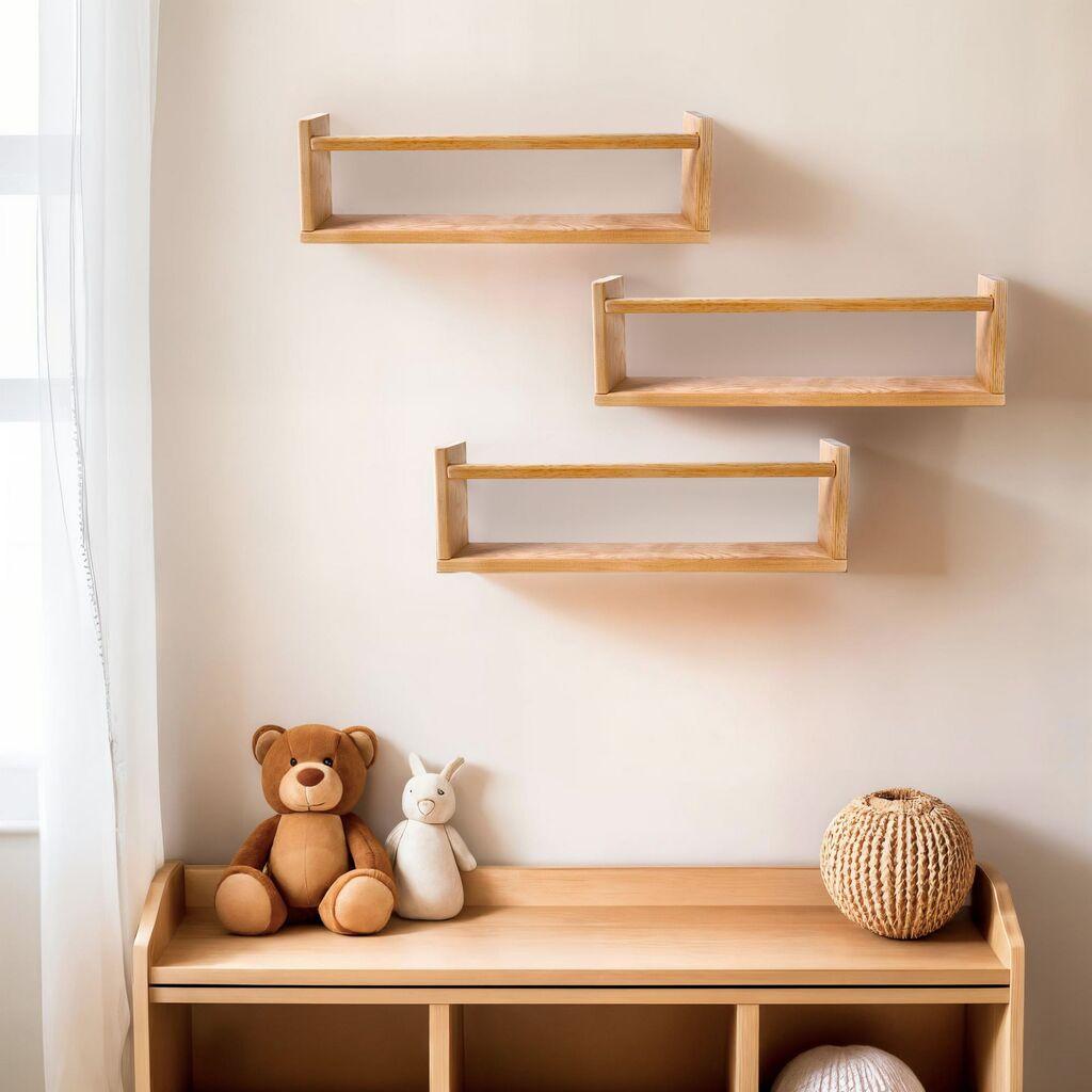 Hanah Home Комплет полици за dzид BLTYZ-AKTV040, 50x15x8 см, 3 парчиња, бои на даб