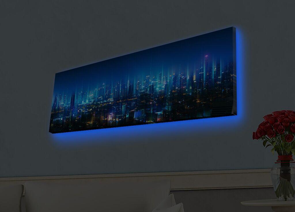 Слика „Волити" на платно со LED осветлување 30x90 см