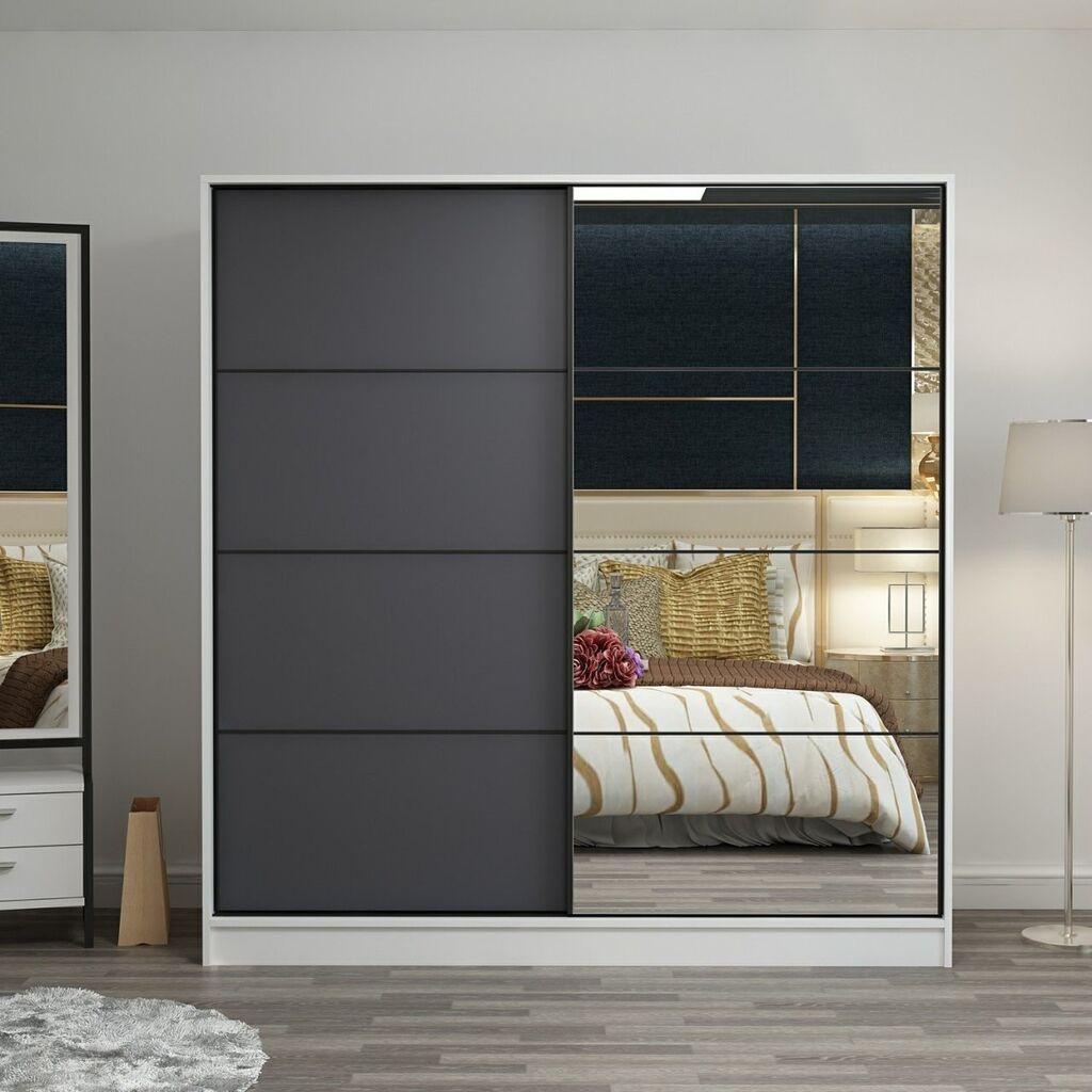 Гардеробер Hanah Home Kale 3163, 180x190x52 см, бела-антрацит