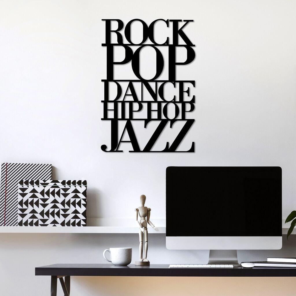 Wallity декорација за dzид „We Love Music" - L, 70 x 49 см, црна