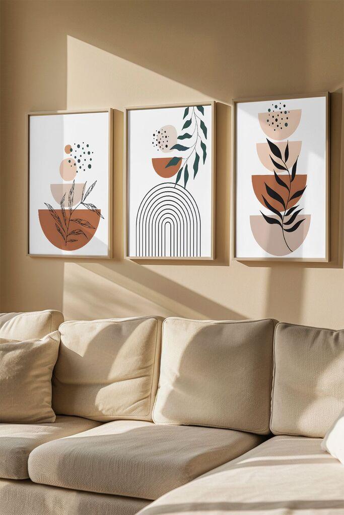 Слика во рамка Wallity Artvmodel14, 33x48 см, 3 дела