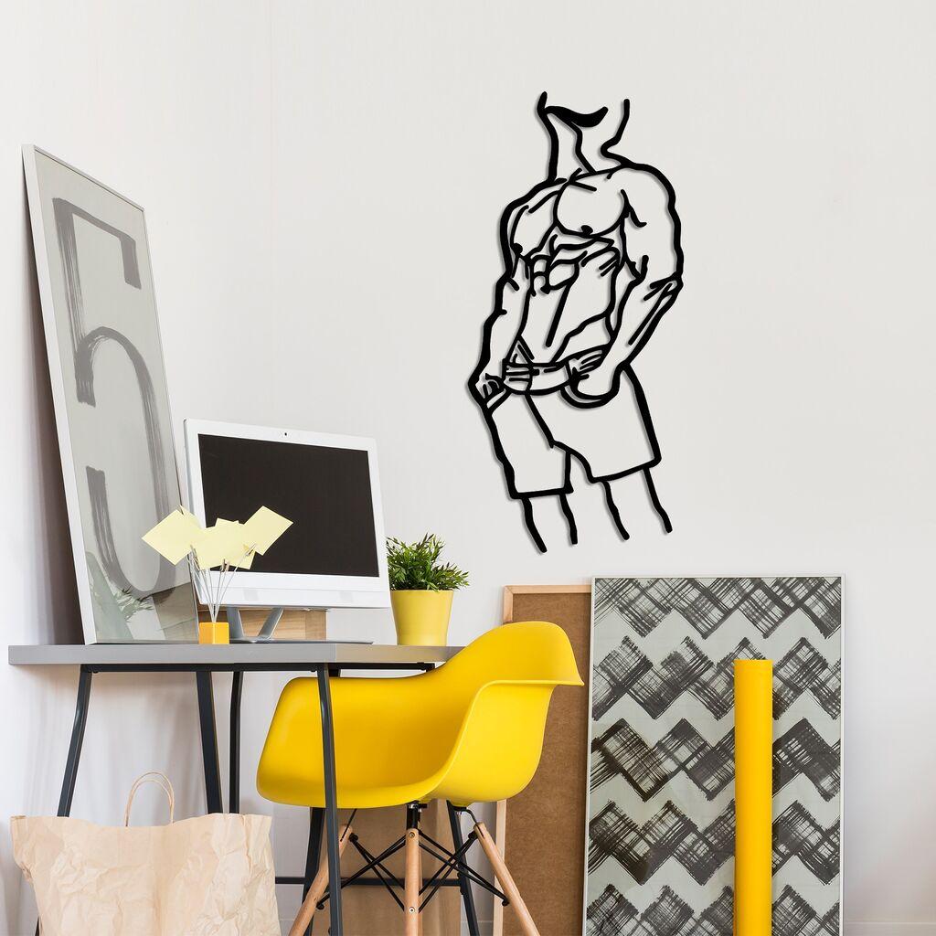 Wallity декорација за ѕид Cool Masculine Man, 33x70cm, црна