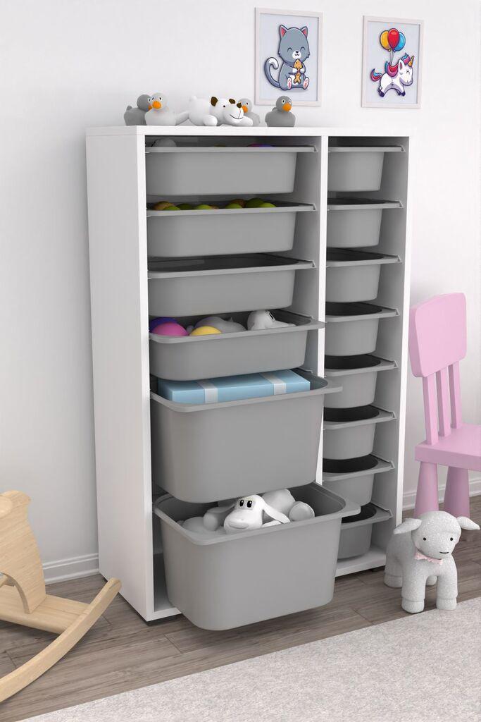 Комода Hanah Home за повеќекратна употреба Rine 2D4K8U v2, 69,5 x 109 x 30 см, сиво-бела