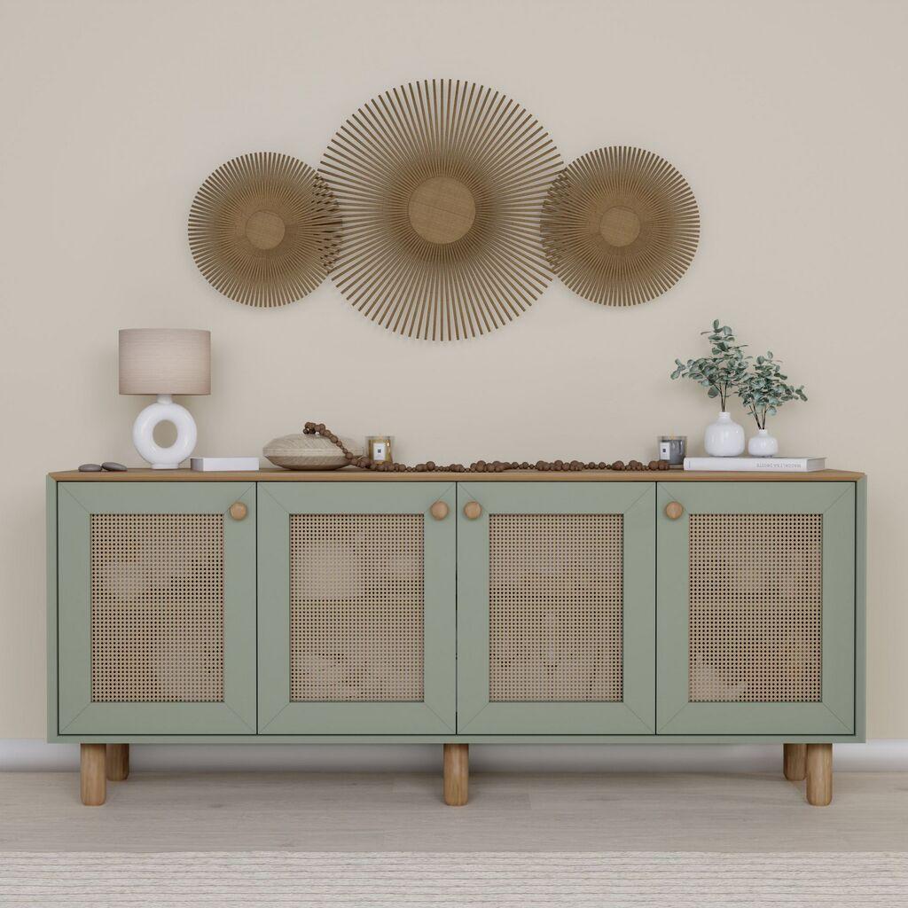 Конзолна маса Hanah Home Bohemian 1600-132, 180x75x40 см, маслинеста боја