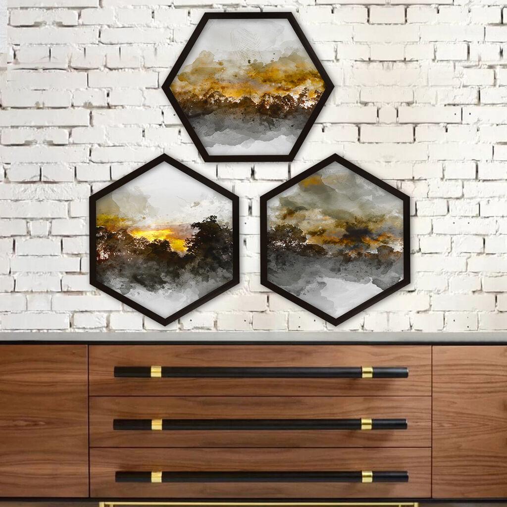 Wallity врамена слика 6GEN563384080, 35x35 см, 3 дела