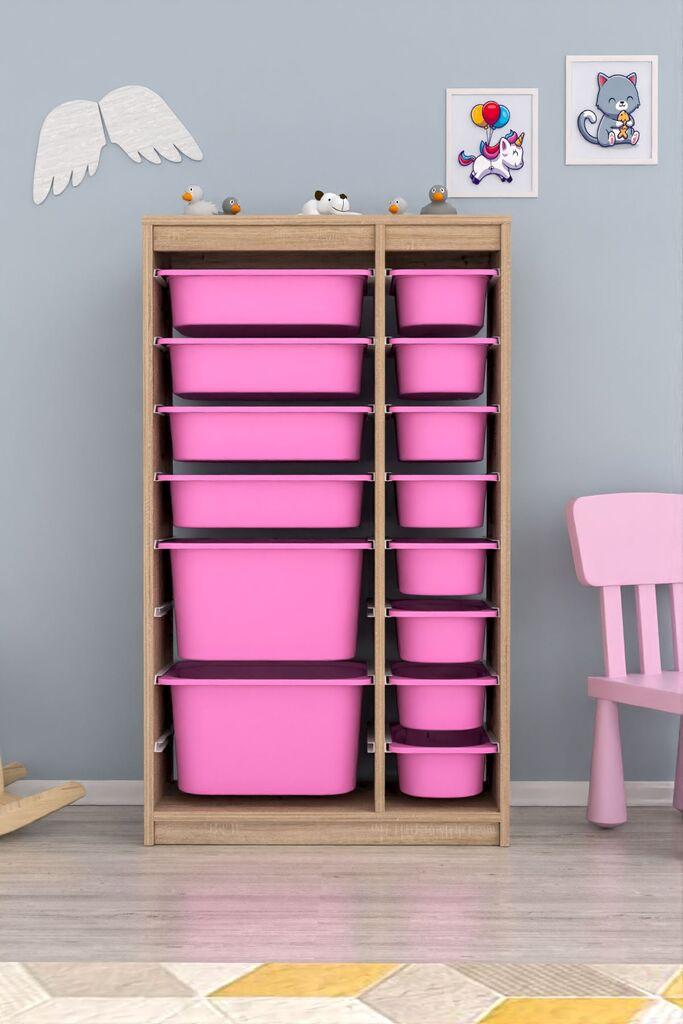 Комода Hanah Home за повеќекратна употреба Montana Xs 2D4N8U, 69 x 112,2 x 29,6 см, кафеаво-розова