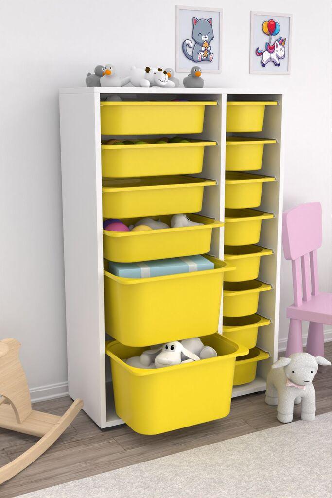 Комода Hanah Home за повеќекратна употреба Rine 2D4K8U v2, 69,5 x 109 x 30 см, бело-жолта