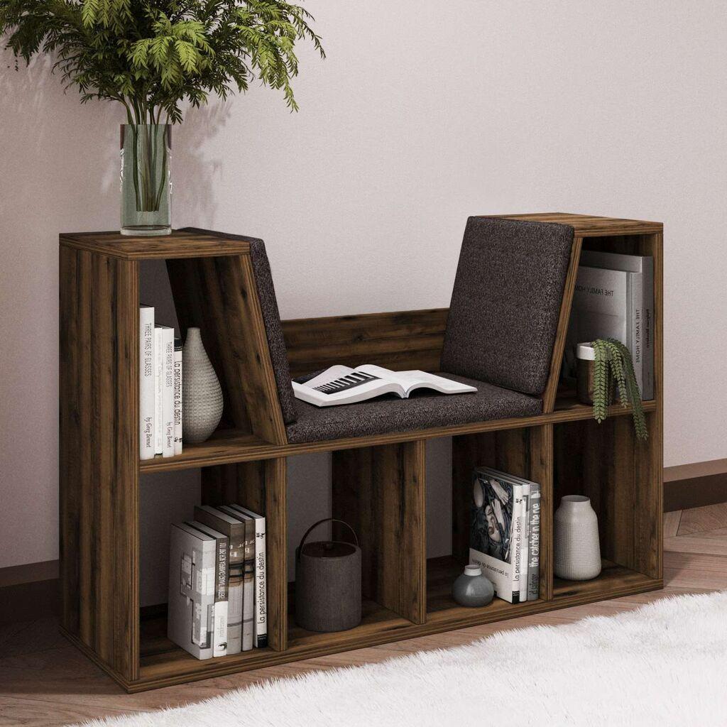 Полица за книги Hanah Home Livora, 103x63x30 см, боја на орев