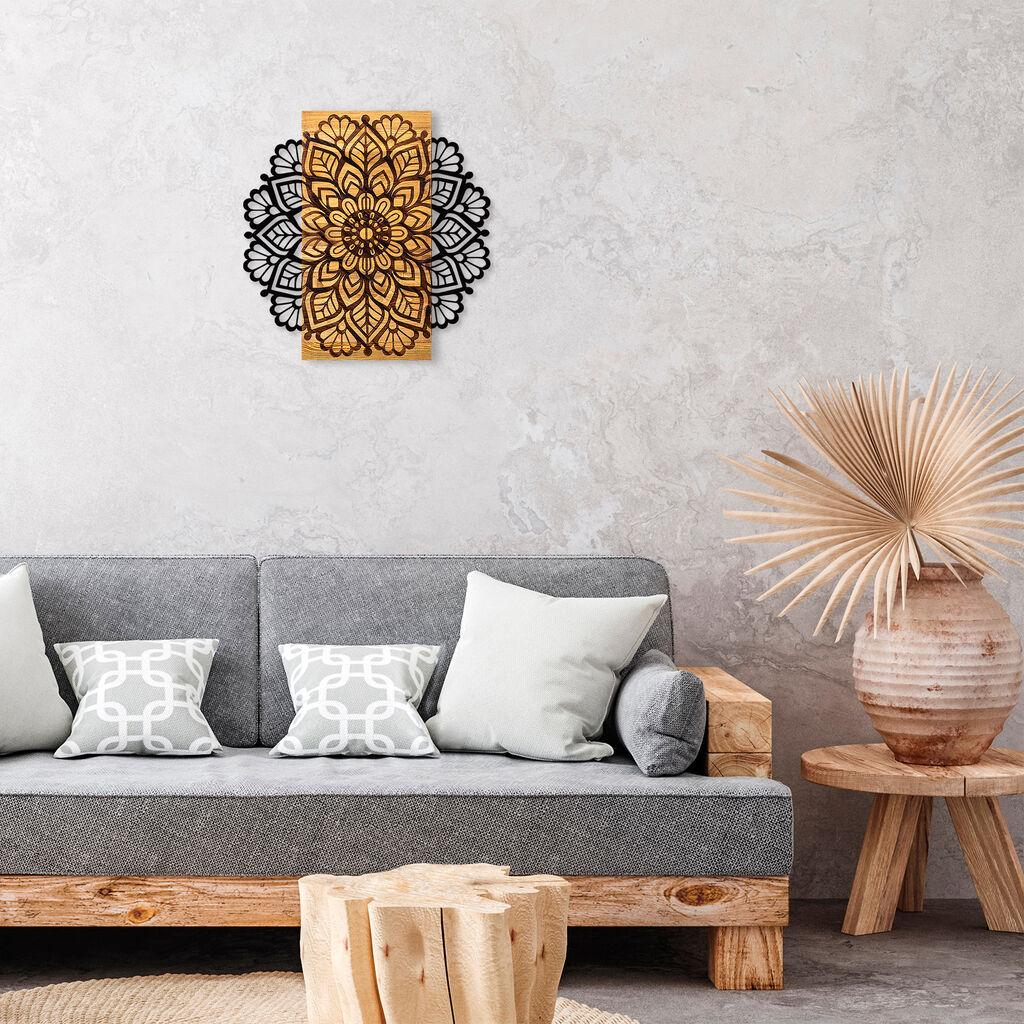 Wallity dzидна декорација Мандала 2, 58x58x3 см, црна